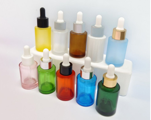 30ml Glass Frosted Dropper Bottle Cylindrical Essence Cosmetic Flat Shoulder Essential Oil