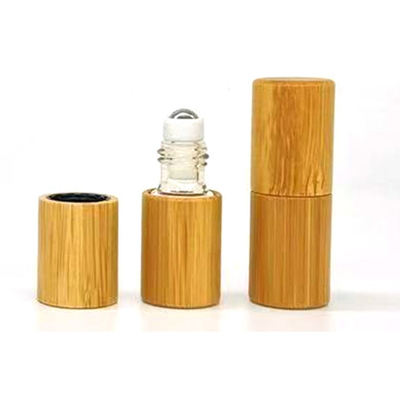 10ml Bamboo Roller Bottle with Wood Cover Refillable Essential Oil & Perfume Roll On 1ml/3ml/5ml/10ml Sizes