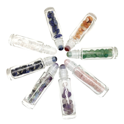1ml Gemstone Roller Bottles Round Custom Frosted Glass Roller Bottles