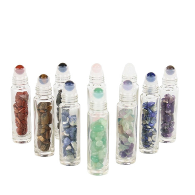 1ml Natural Gemstone Roller Ball Bottle Custom Roll On Tube With Stone Rollers Applicator