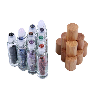 1ml Gemstone Roller Bottles Round Custom Frosted Glass Roller Bottles