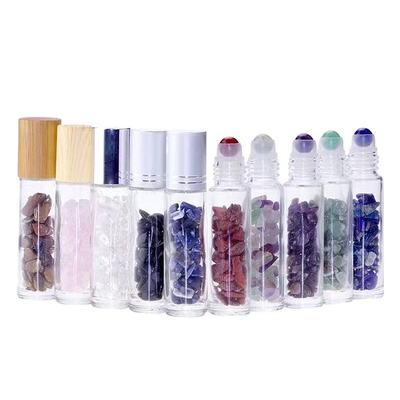 1ml Gemstone Roller Bottles Round Custom Frosted Glass Roller Bottles