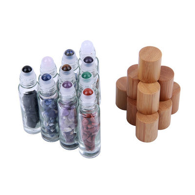 Bottle Cap Wood 5ml Roll On Bottles Refillable Gemstone Essential Oil Roller Bottles