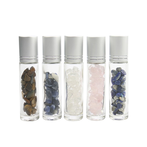 1ml Natural Gemstone Roller Ball Bottle Custom Roll On Tube With Stone Rollers Applicator