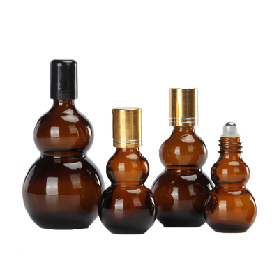 Großhandel 10-100ml Bernstein Doppelgourdenförmige Ätherische Öl Rollerflaschen Umweltfreundlich
