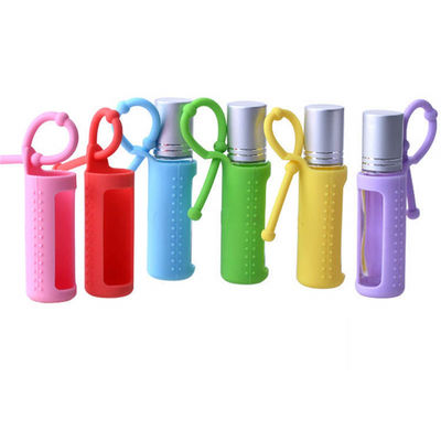 10ml Rollerflasche 5ml Kieselgel 15ml Rollerflaschen Tragbare, am Kabel befestigte, wiederverwendbare Rollerflasche Schützende Silikonhülle für Flasche